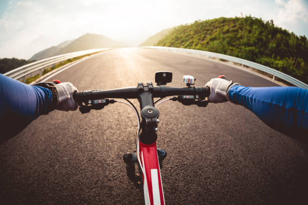 istock Riding a bike on highway 1192012483