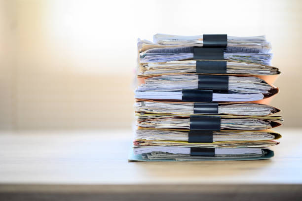 480+ Laptop With Stack Of Folders On Table Stock Photos, Pictures & Royalty-Free Images - iStock