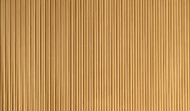 Seamless corrugated zinc sheet facade in gold color / architecture / seamless pattern / wallpaper concept / metal texture