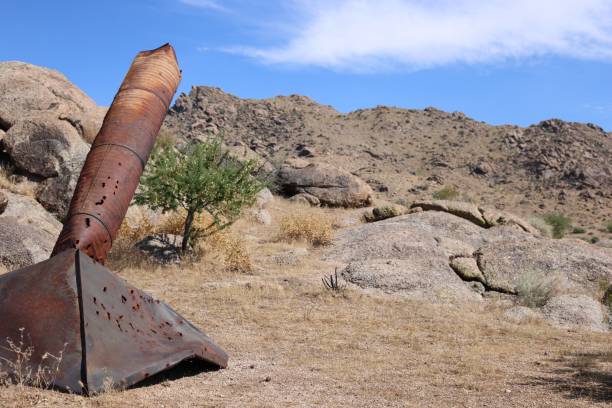 istock Abandoned steel in desert 1192040461