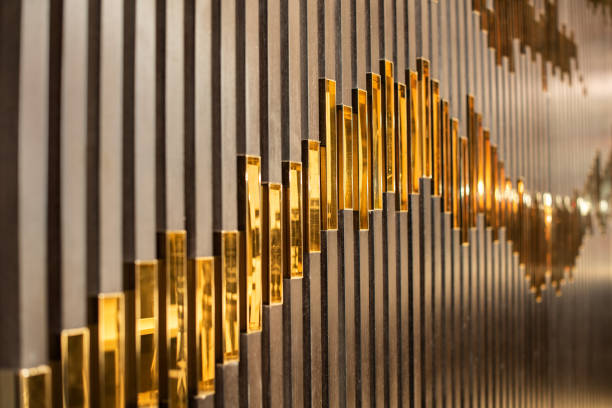 Golden shapes as wall interior decration