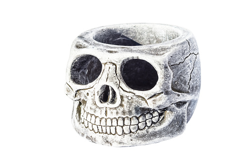 stylized stone skull on a white background