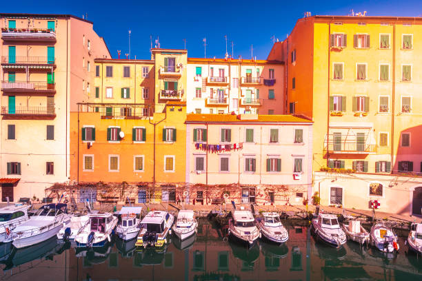 Picturesque district Venezia Nuova in Livorno. Picturesque district Venezia Nuova in Livorno. Livorno is a port city on the Ligurian Sea with one of the largest seaports in the Mediterranean Sea. livorno stock pictures, royalty-free photos & images
