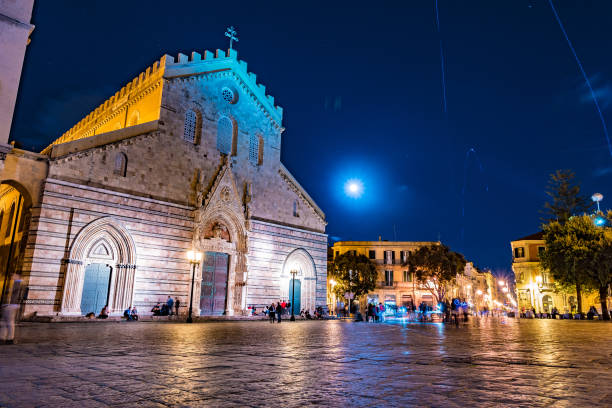 istock Messina cathedral by night, Sicily. 1192057524