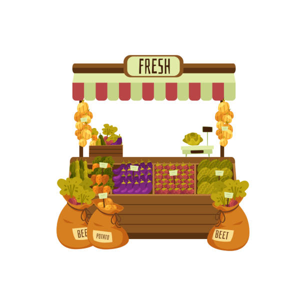 Fruit Shop Stall Cartoon Characters Illustrations, Royalty-Free Vector  Graphics & Clip Art - iStock