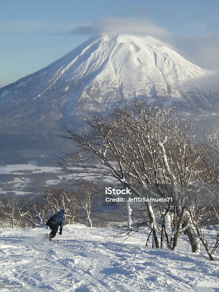 Skiing at Niseko Grand Hirafu, Hokkaido, Japan  Niseko Stock Photo