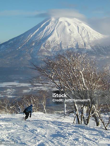 Skiing At Niseko Grand Hirafu Hokkaido Japan Stock Photo - Download Image Now - Niseko, Skiing, Japan