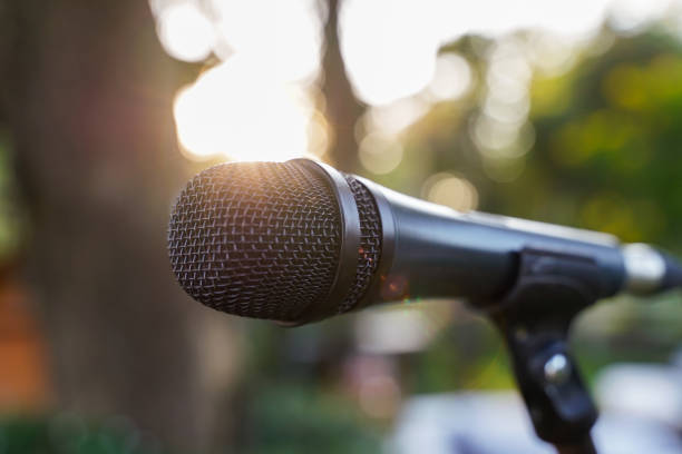 istock Microphone for concert outdoor event. 1192063210
