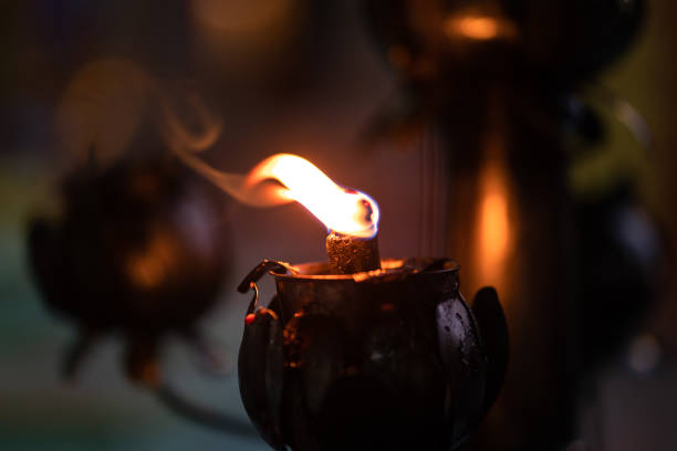 istock Flame burning spot at Buddhism temple. 1192064692