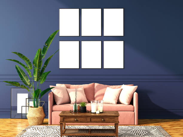 istock interior design for classic blue color trend 2020,3d rendering,3d illustration 1192068467