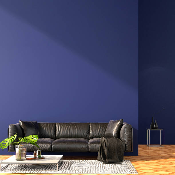 istock interior design for classic blue color trend 2020,3d rendering,3d illustration 1192068780
