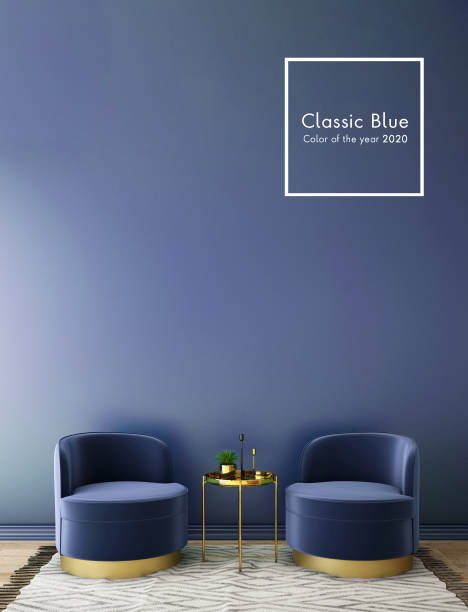 istock interior design for classic blue color trend 2020,3d rendering,3d illustration 1192069043