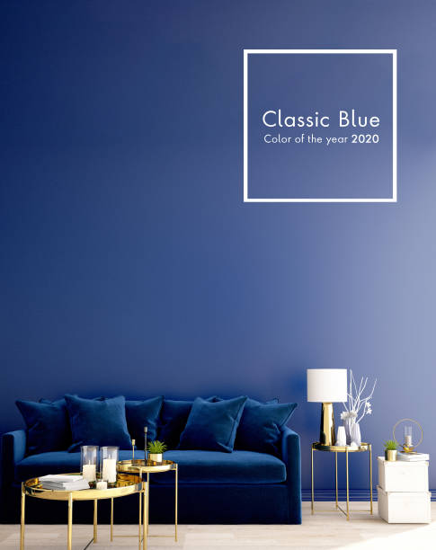 istock interior design for classic blue color trend 2020,3d rendering,3d illustration 1192069105