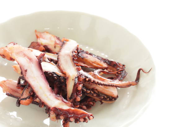 istock Japanese food, vinegar squid on dish with copy space 1192069962