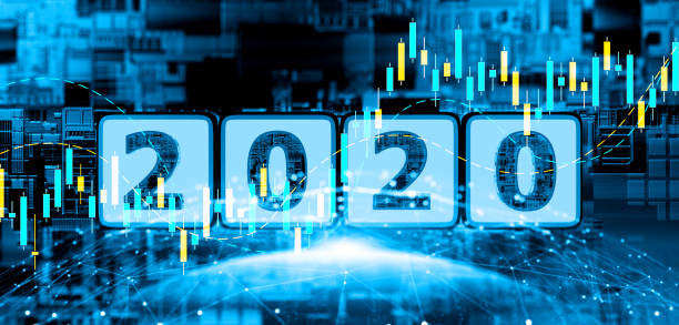 Digital concept Happy New Year 2020