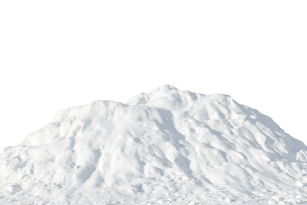 Pile of white snow on a white background. Snow hill