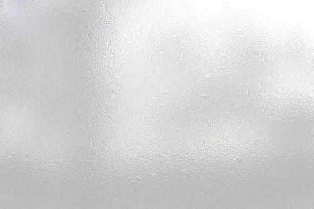 Light matte surface. Plastic glass. Frosted winter window glass. White gray gradient transparent background. Panoramic realistic vector illustration