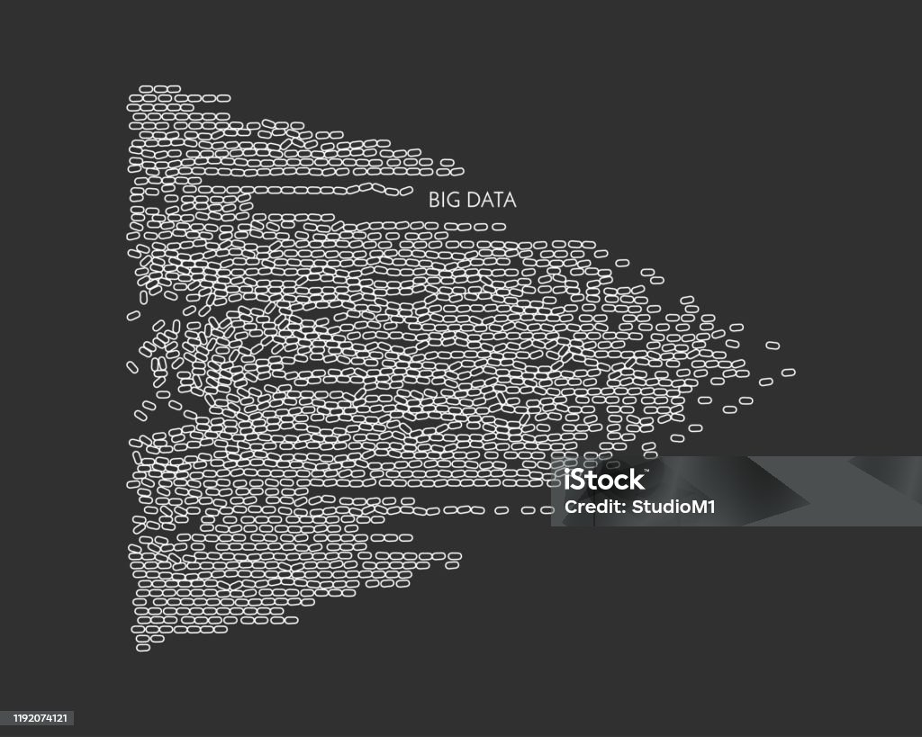 Big Data Graph Visualization Motion Vector Illustration Coding Process ...