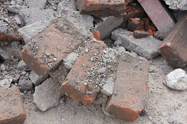 Bricks in the rubble stock photo