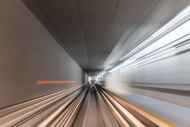 istock Blurred Motion Travel in train on tunnel 1192077071
