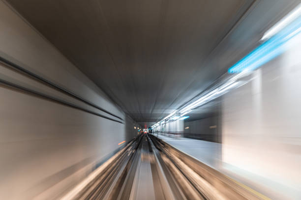 istock Blurred Motion Travel in train on tunnel 1192077200
