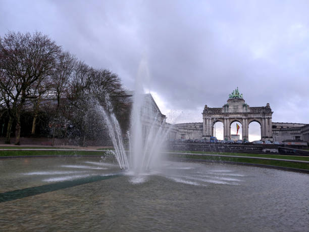 Parc du Cinquantenaire or Jubel park with centrepiece triumphal arch, Brussels, Belgium