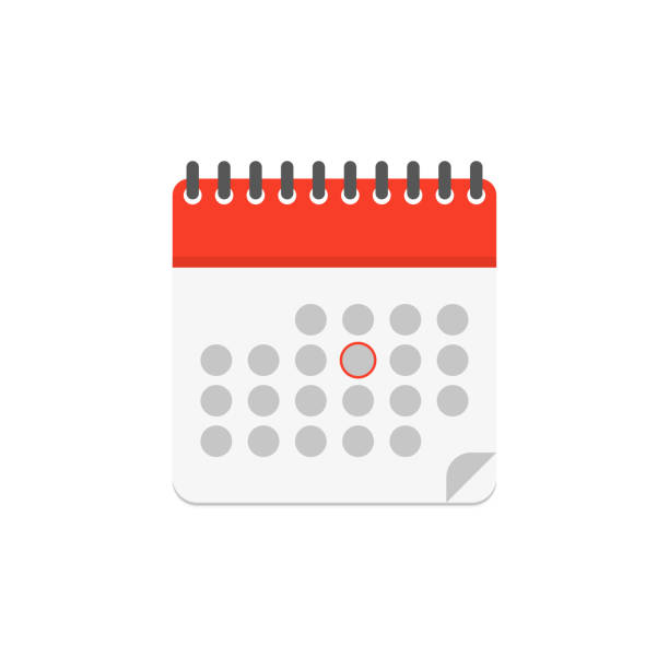 значок цвета календаря в плоском стиле, вектор - месяц иллюстрации stock illustrations