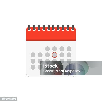 istock calendar color icon in flat style, vector 1192078503