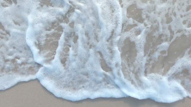 Top view of waves on a beach