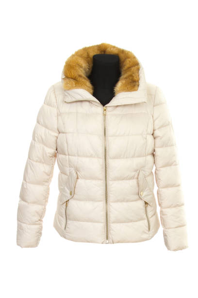 istock winter warm white female jacket. 1192088667