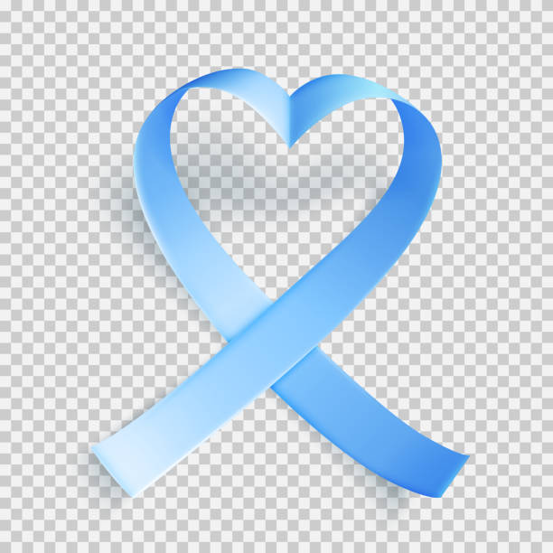 istock Blue ribbon over transparent background. Realistic medical symbol for prostate cancer awareness month in november. 1192089351
