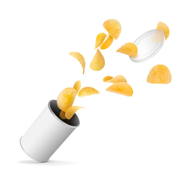 istock Chips in a tube on a white background 1192094370