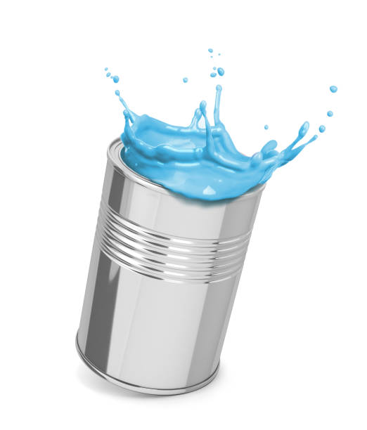 istock blue paint splashing out of an iron can 1192094413
