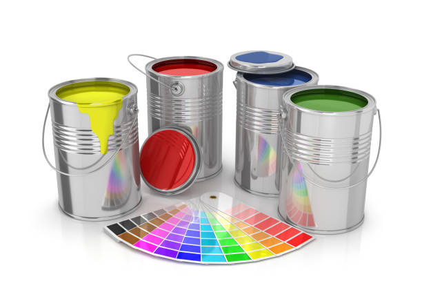 istock metall cans with color paint and palette 3d illustration 1192094623