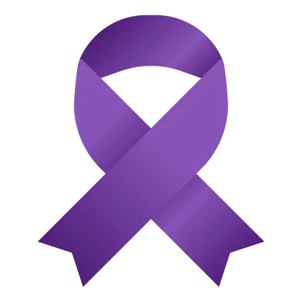 Vector illustration of Domestic Violence Awareness Month in October. Celebrate annual in United States. Awareness purple ribbon. Day of Unity. Prevention campaign. Stop women abuse. Poster, banner and background. Vector