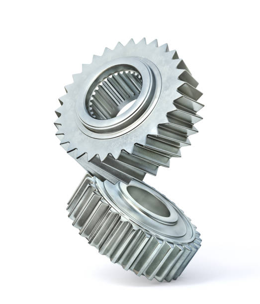 gears isolated on a white background. 3d illustration - industrial objects imagens e fotografias de stock