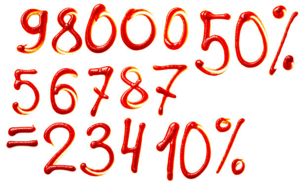 istock Set of numbers from ketchup isolated on a white background 1192097661