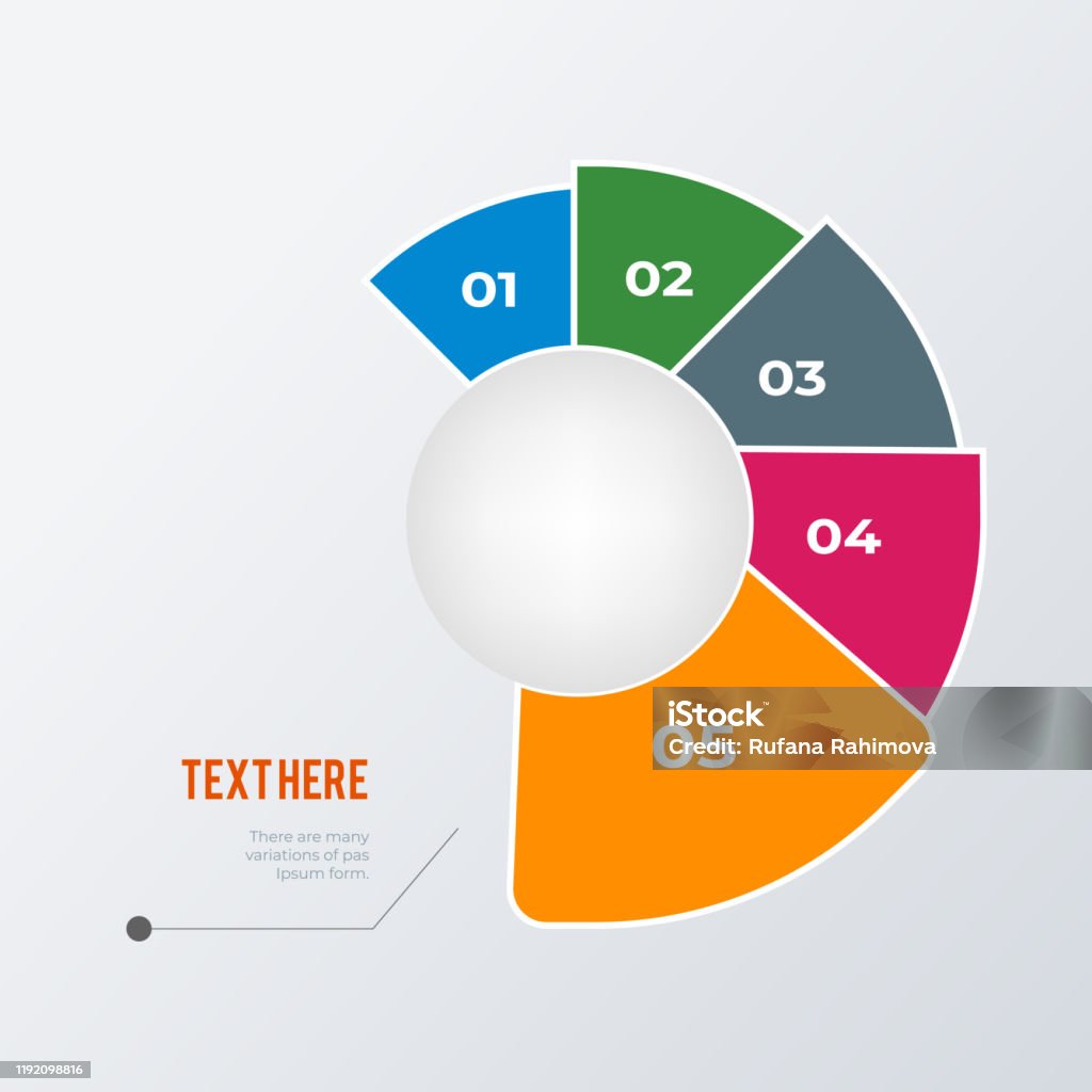 Visualised Numbers Rounded Diagram Visualized Numbers Infographic Template Design Business ...