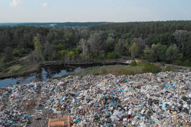 istock Garbage dump, top view of trash. Landfill. 1192101609