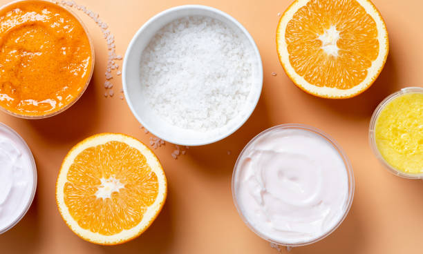 Homemade cosmetics, ingredients for homemade scrub.