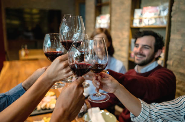 istock Group of friends toasting at a winetasting 1192104642