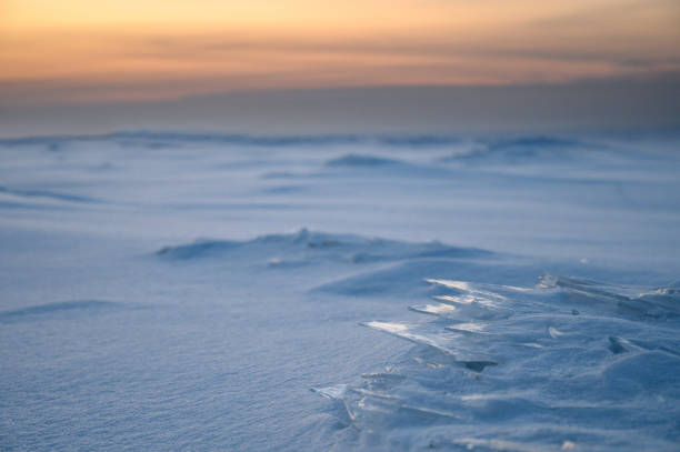 istock Plate of ice at sunset. 1192105148