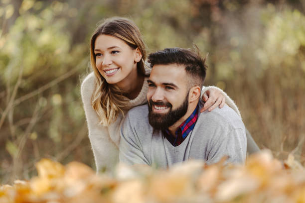 istock Happy couple spending their time together in the nature 1192105251