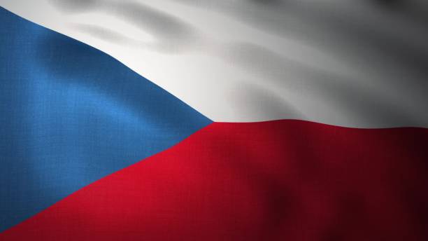istock Closeup Czech Flag, Waving in the Wind, 3D Rendering 1192105783