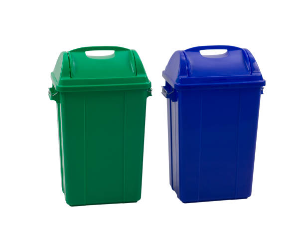 istock Different colored trash bins for collecting various type of garbage isolated 1192106215
