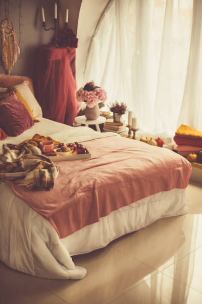 Autumn in cozy bedroom