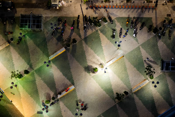 istock Patterns of a city square from above 1192106454