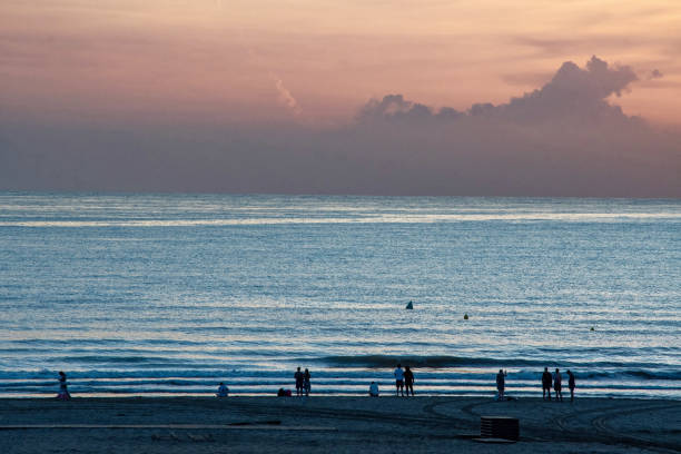 Sunrise at Malvarrosa beach in Valencia