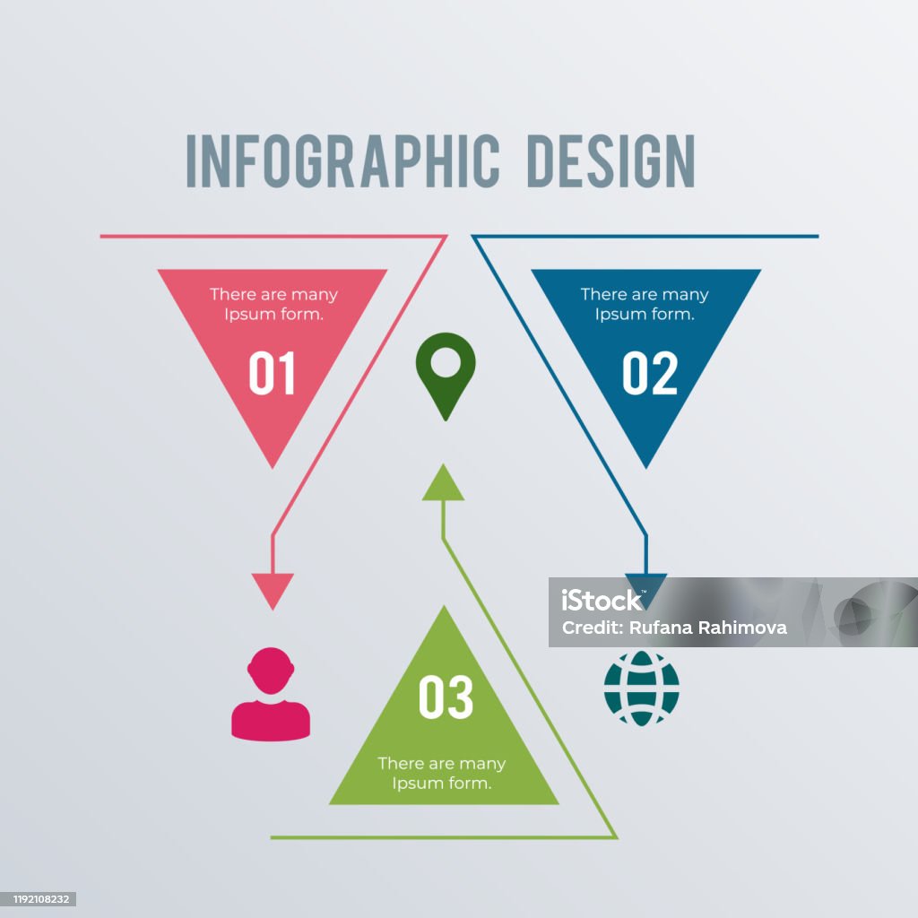 Triangular Process Ifographic Triangle Process Infographic Template Design Business Concept ...