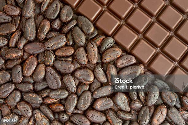 Cocoa And Chocolate Stock Photo - Download Image Now - Addiction, Agriculture, Bean